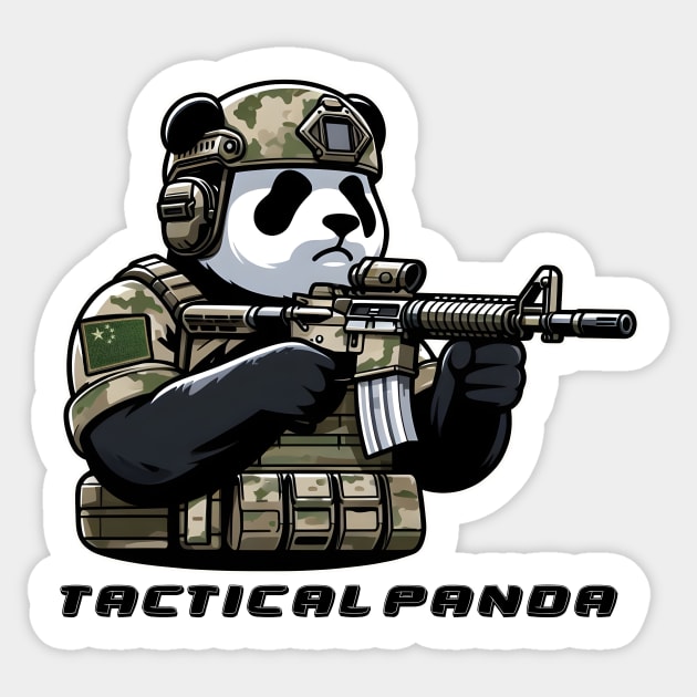 Tactical Panda Sticker by Rawlifegraphic